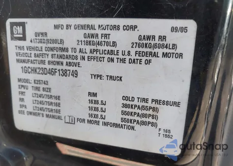 2006 Chevrolet Silverado 2500Hd Lt3 from USA, damaged, VIN 1GCHK23D46F138749